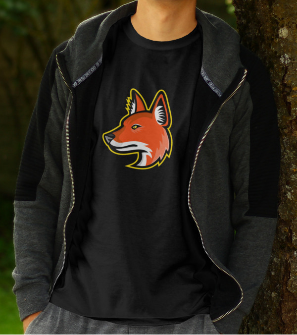 Dhole Asiatic Wild Dog Mascot Vibrant Head Profile T-Shirt