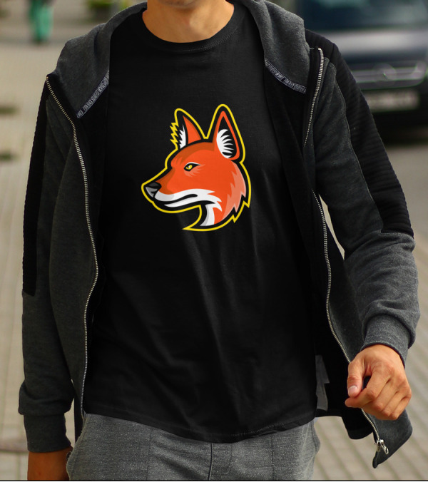 Dhole Asiatic Wild Dog Mascot Vibrant Head Profile T-Shirt