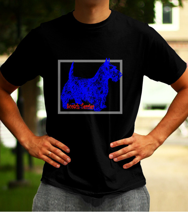 Scotch Terrier Blue Dog T-Shirt
