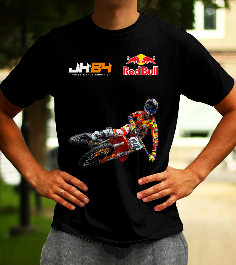 JH84 4 Times World Champion Red Bull Motocross Racer T-Shirt