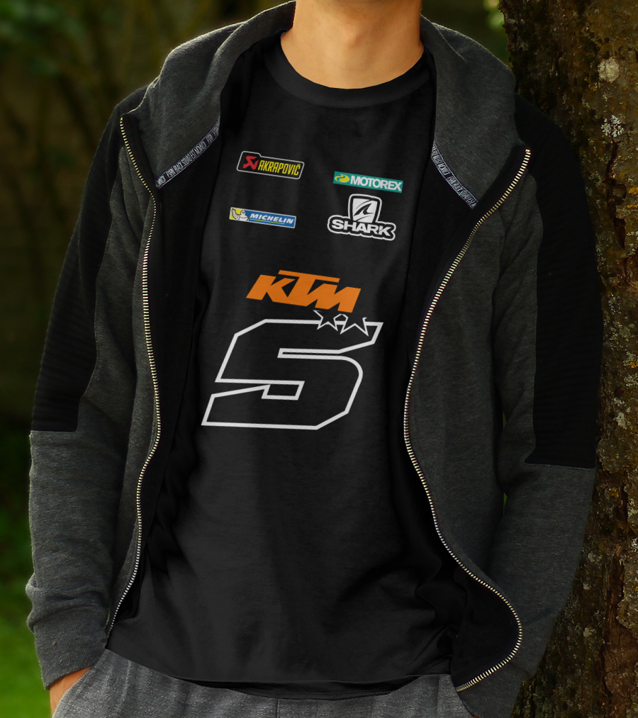 Johann Zarco KTM 5 Akrapovic Motorex Shark Michelin T-Shirt