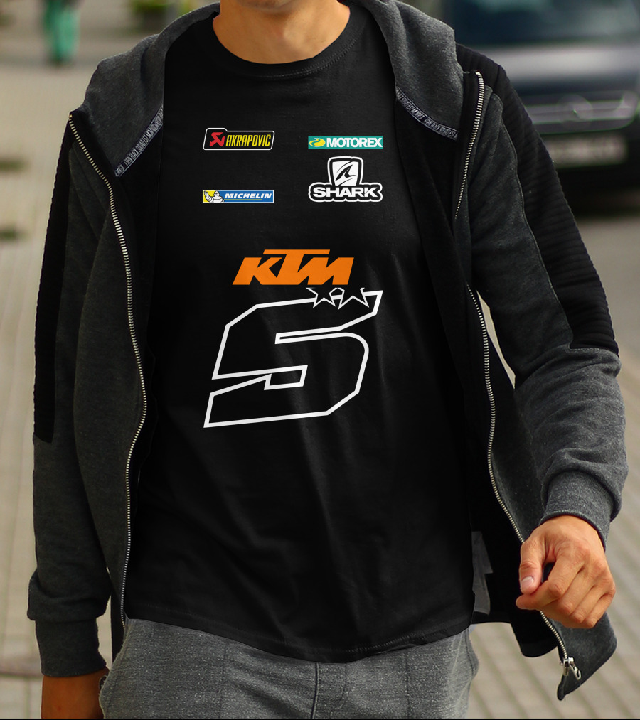 Johann Zarco KTM 5 Akrapovic Motorex Shark Michelin T-Shirt