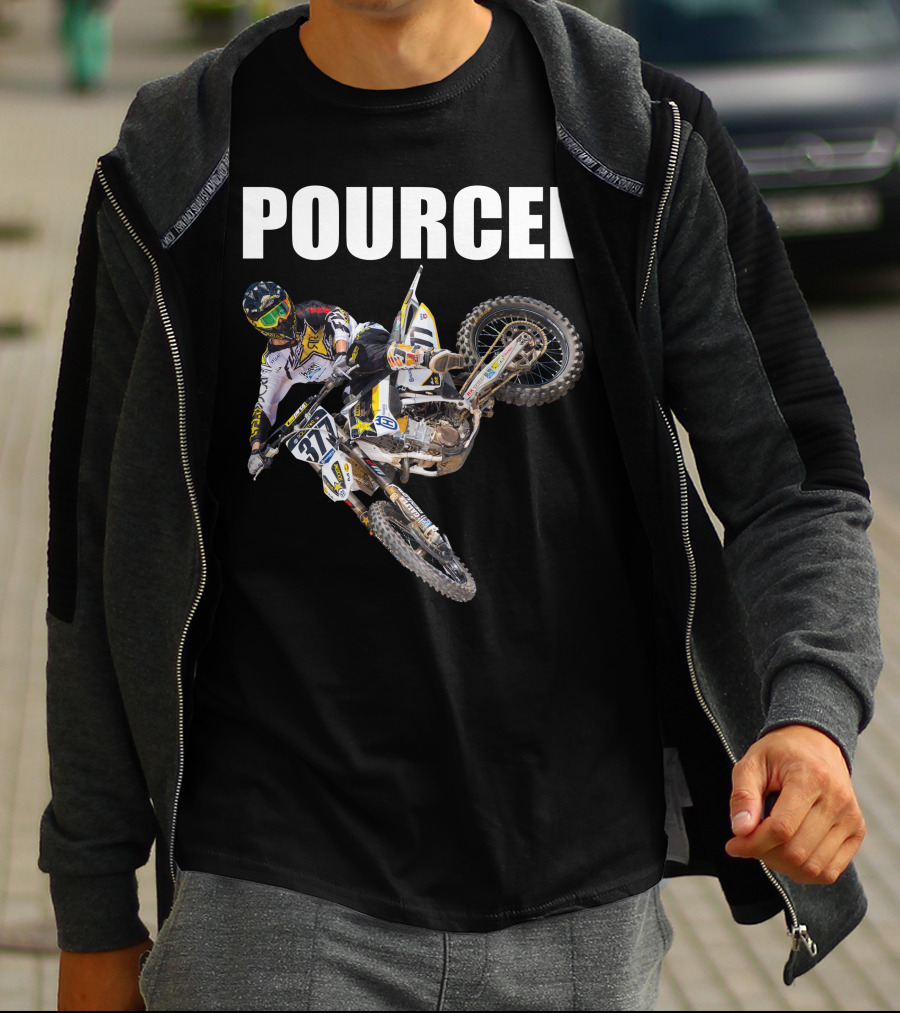 POURCEL Rockstar Husqvarna Motocross Racer 377 T-Shirt
