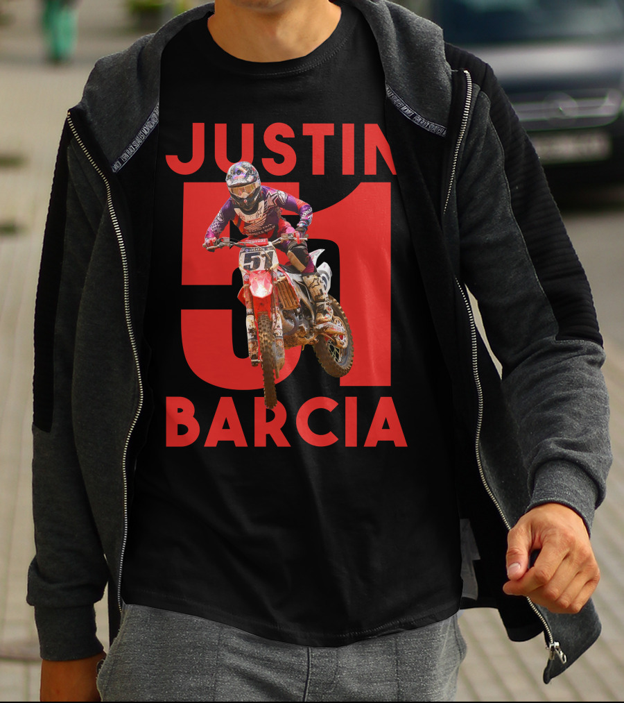 Justin Barcia 51 Motocross Rider Racing Action T-Shirt