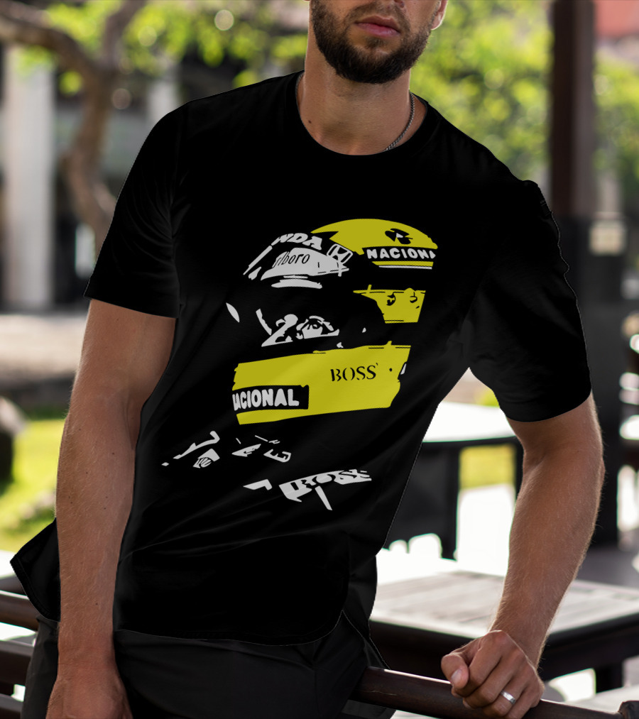 AYRTON SENNA F1 Helmet Nacional Boss Honda T-Shirt