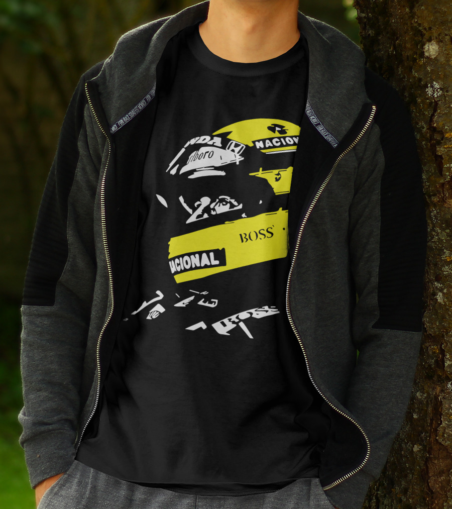 AYRTON SENNA F1 Helmet Nacional Boss Honda T-Shirt