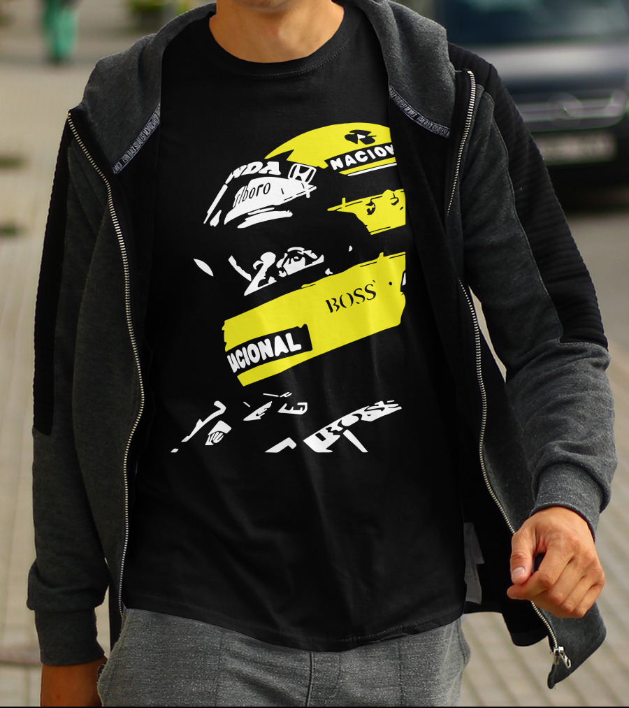 AYRTON SENNA F1 Helmet Nacional Boss Honda T-Shirt