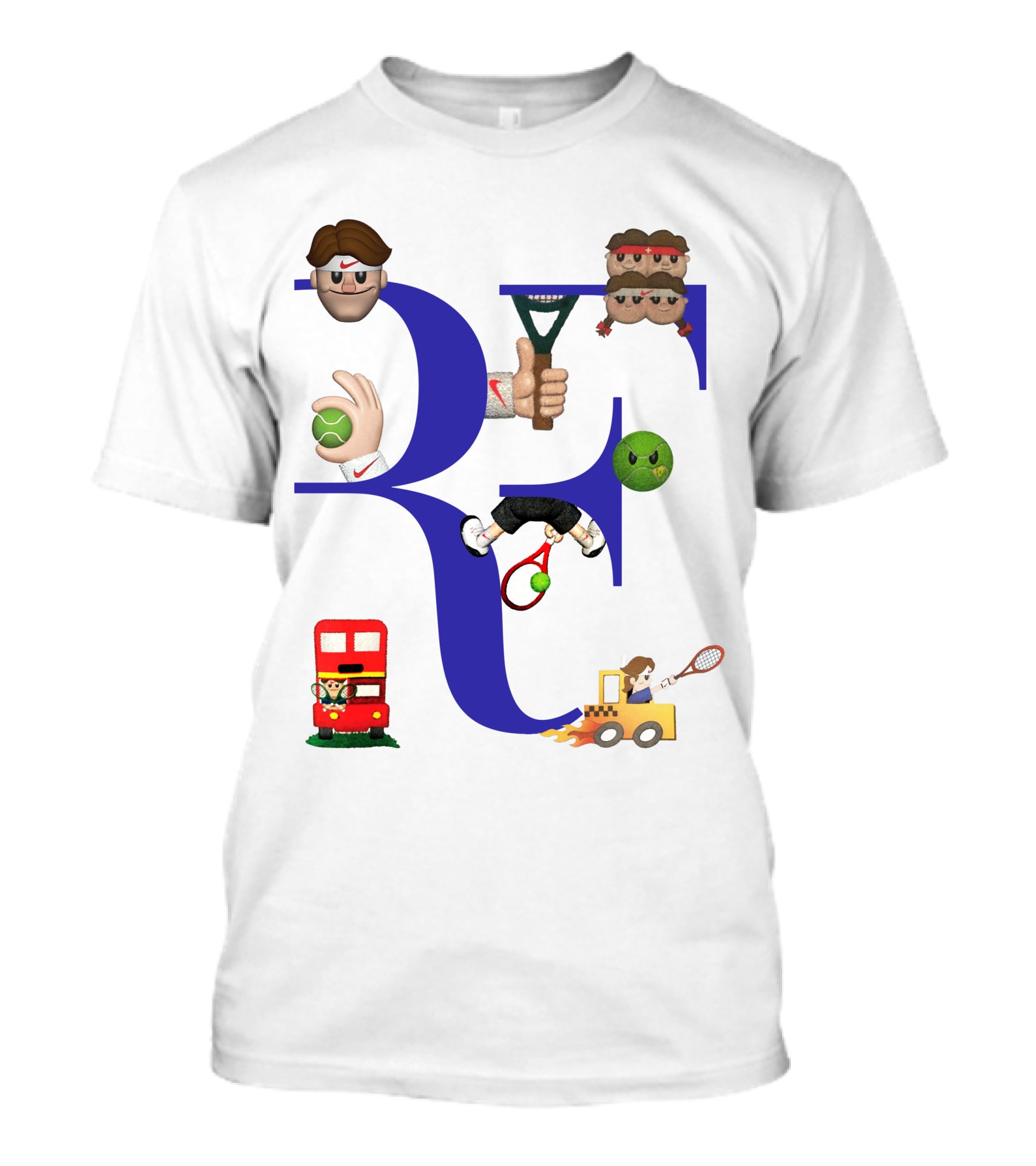 Roger Federer Emoji RF Tennis Icons T-Shirt