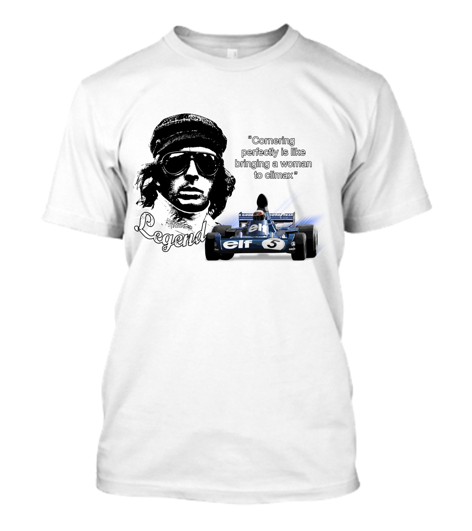 Jackie Stewart Cornering Perfectly Legend T-Shirt