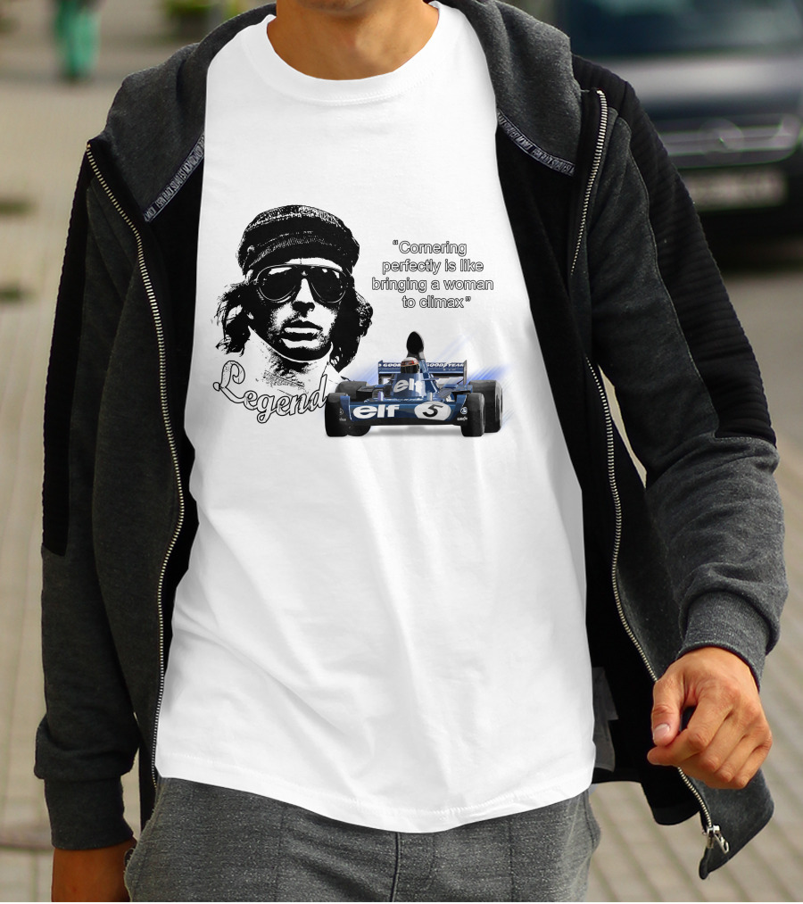 Jackie Stewart Cornering Perfectly Legend T-Shirt