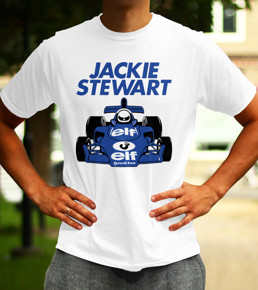 Jackie Stewart Tyrrell Ford Elf Racing Car T-Shirt