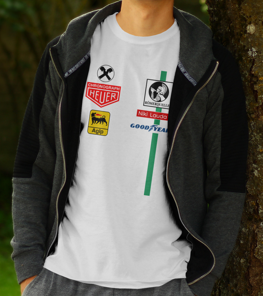 Heuer Chronograph Agip Römerquelle Niki Lauda Goodyear T-Shirt