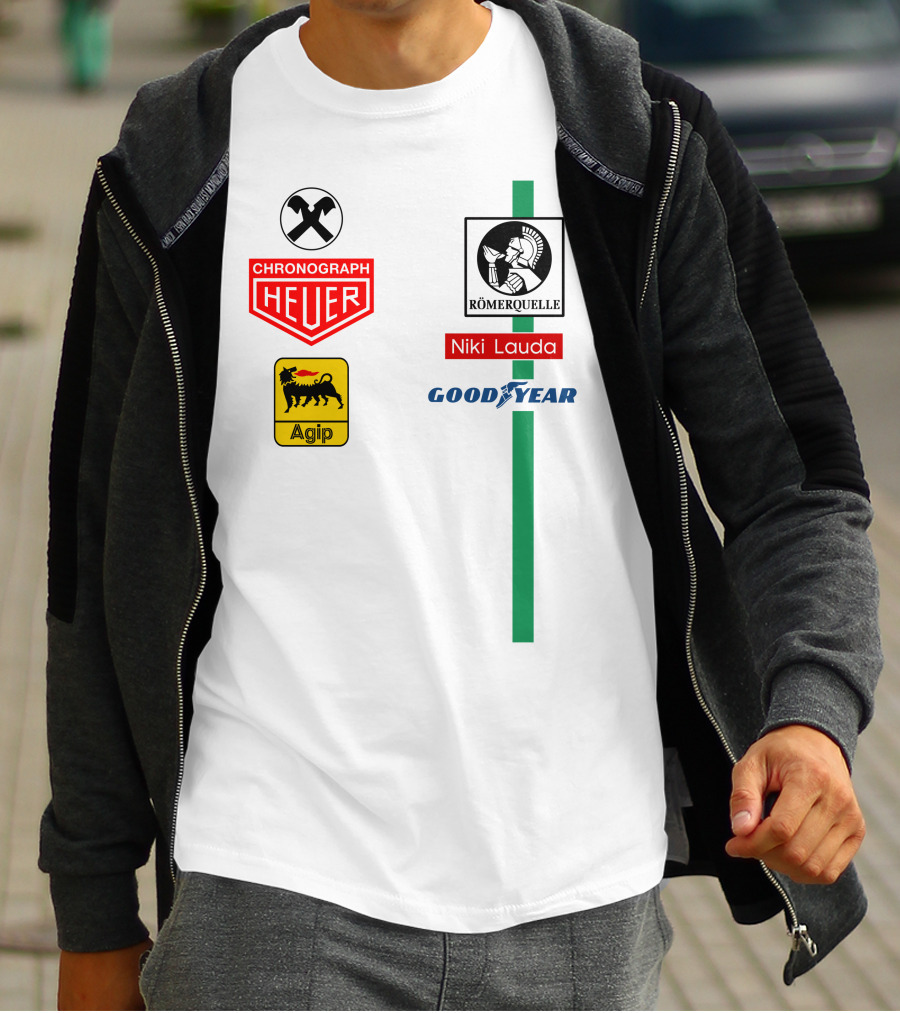 Heuer Chronograph Agip Römerquelle Niki Lauda Goodyear T-Shirt
