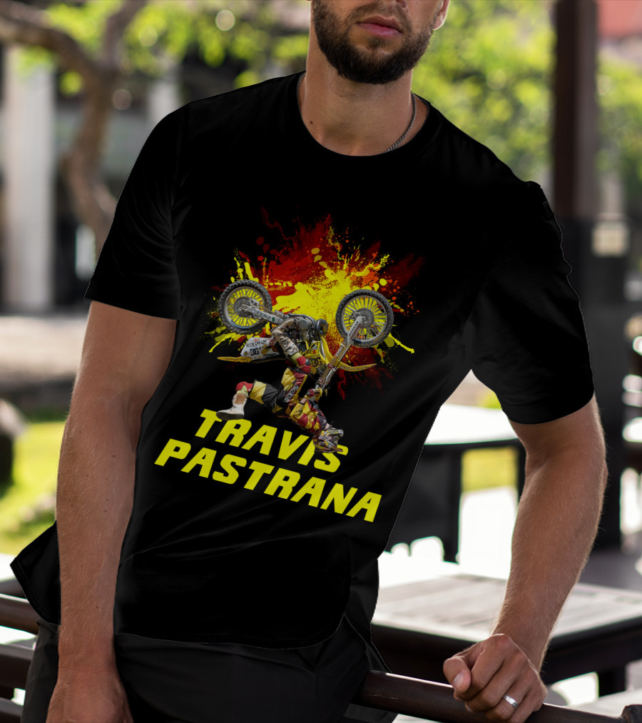 TRAVIS PASTRANA Freestyle Motocross Stunt Action T-Shirt
