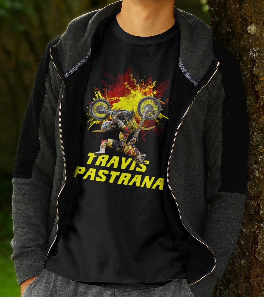 TRAVIS PASTRANA Freestyle Motocross Stunt Action T-Shirt