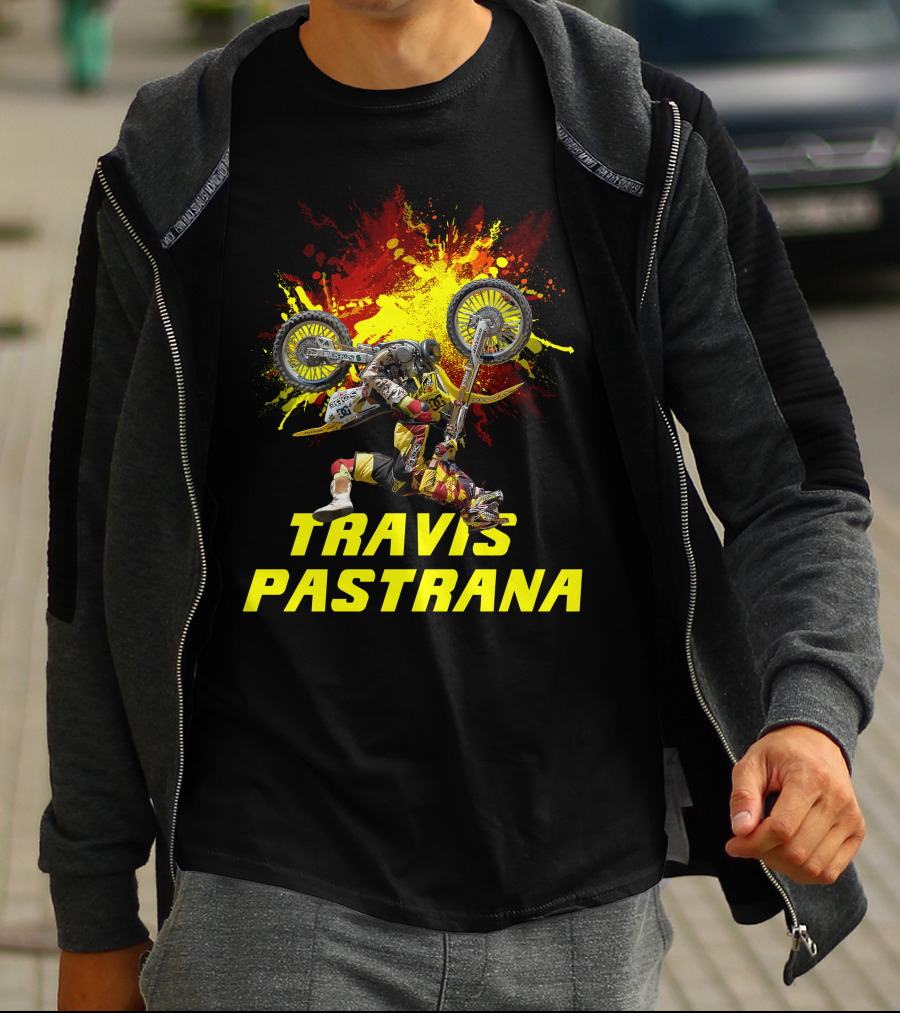 TRAVIS PASTRANA Freestyle Motocross Stunt Action T-Shirt