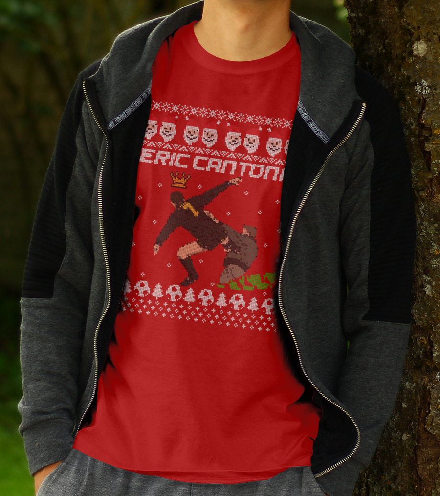 Eric Cantona Iconic Jump Festive T-Shirt