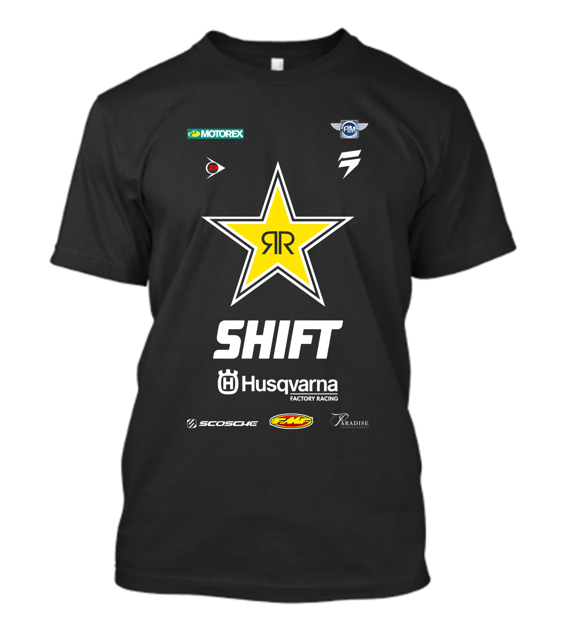 MOTOREX FIM SHIFT Husqvarna Factory Racing Scosche FMF Paradise RR Star T-Shirt