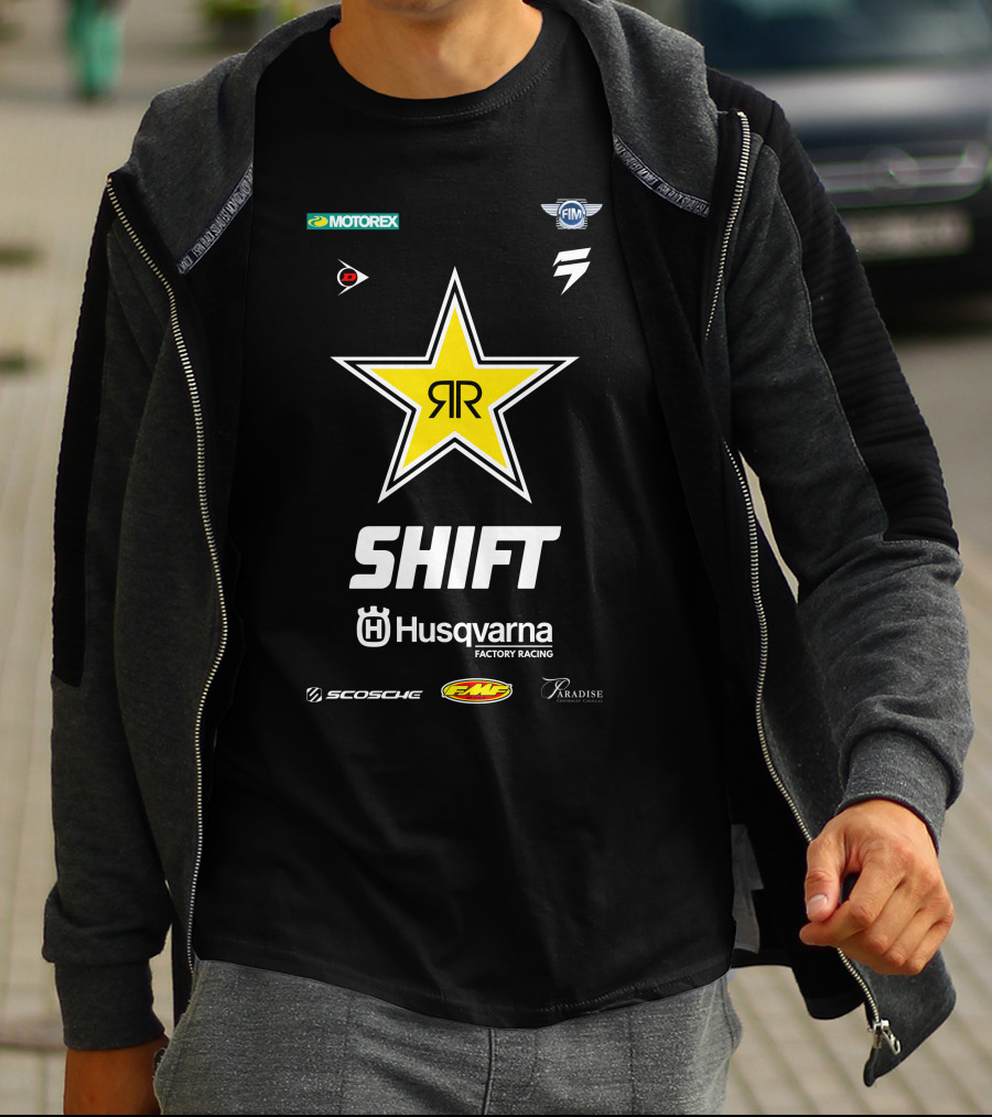 MOTOREX FIM SHIFT Husqvarna Factory Racing Scosche FMF Paradise RR Star T-Shirt