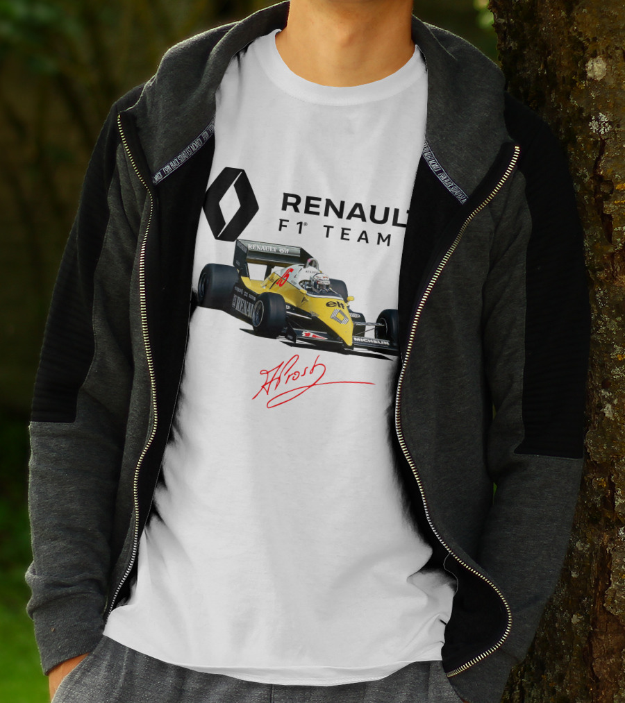 Renault F1 Team Alain Prost Racing Car Signature T-Shirt