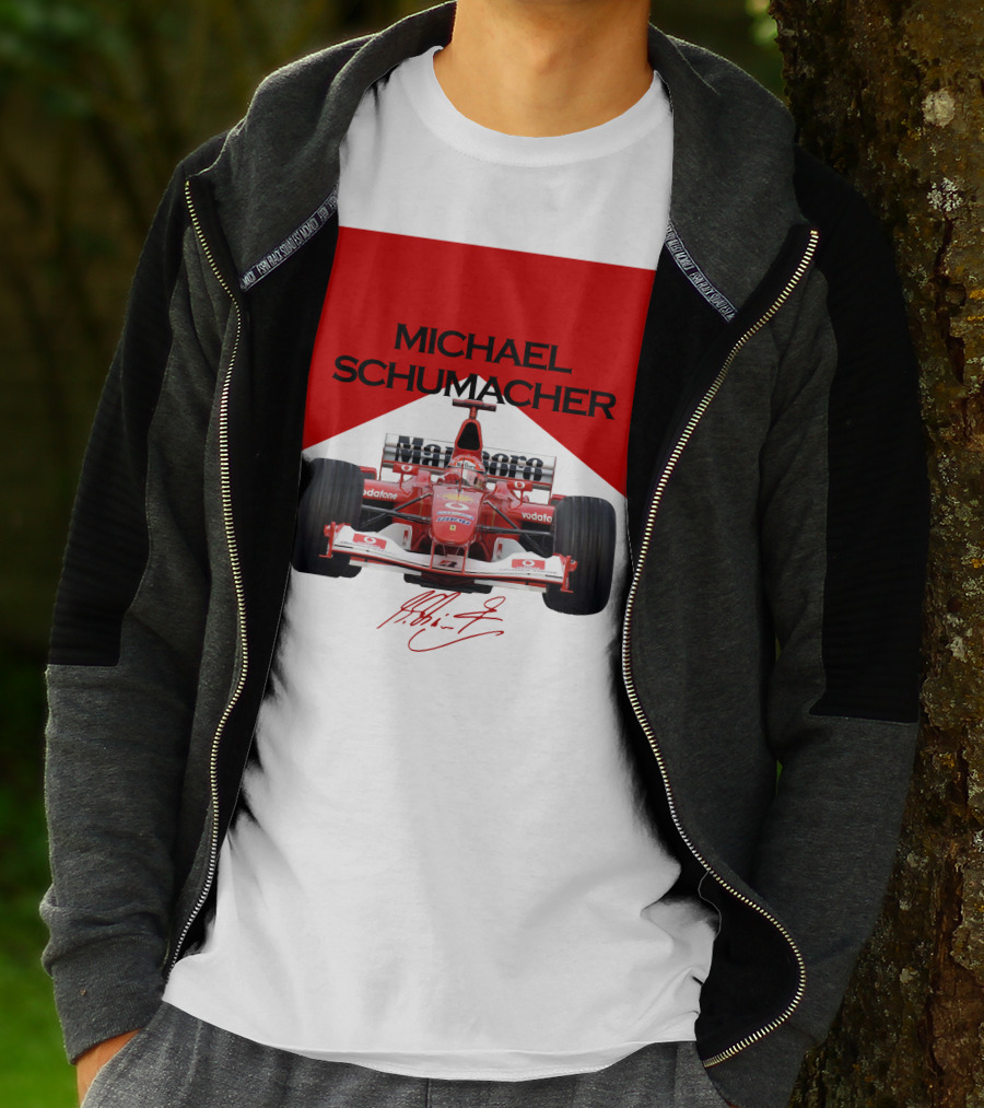 Michael Schumacher Formula One Racing Car Signature T-Shirt