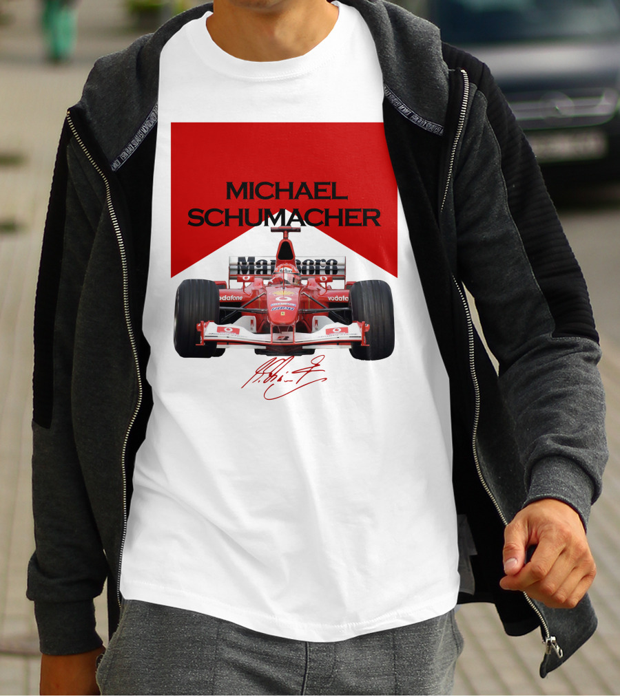 Michael Schumacher Formula One Racing Car Signature T-Shirt