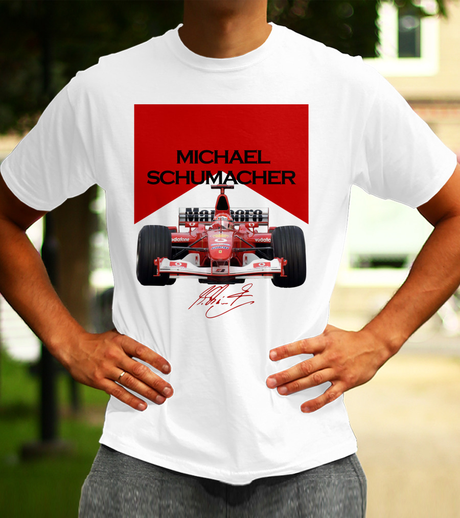 Michael Schumacher Formula One Racing Car Signature T-Shirt