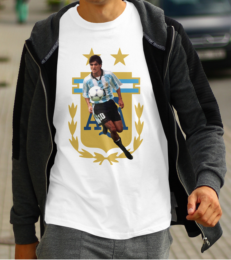 Argentinian Soccer Legend Number 10 Ortega AFA Emblem T-Shirt
