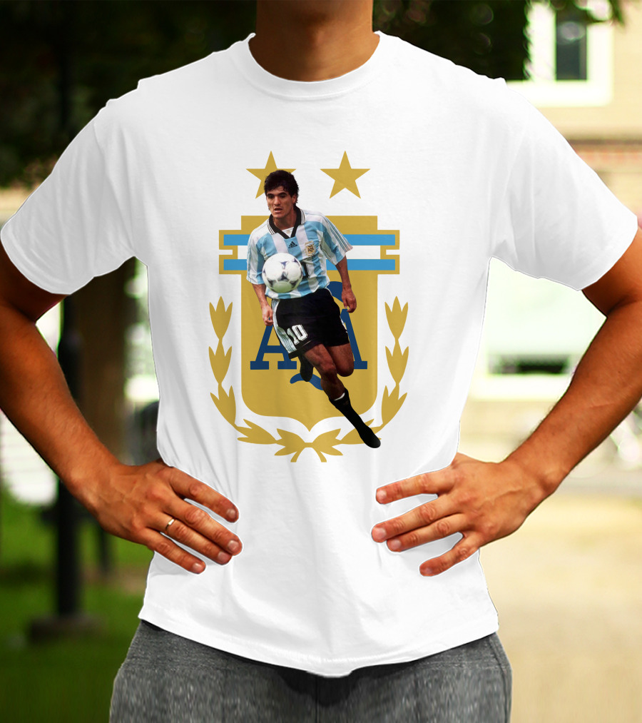 Argentinian Soccer Legend Number 10 Ortega AFA Emblem T-Shirt