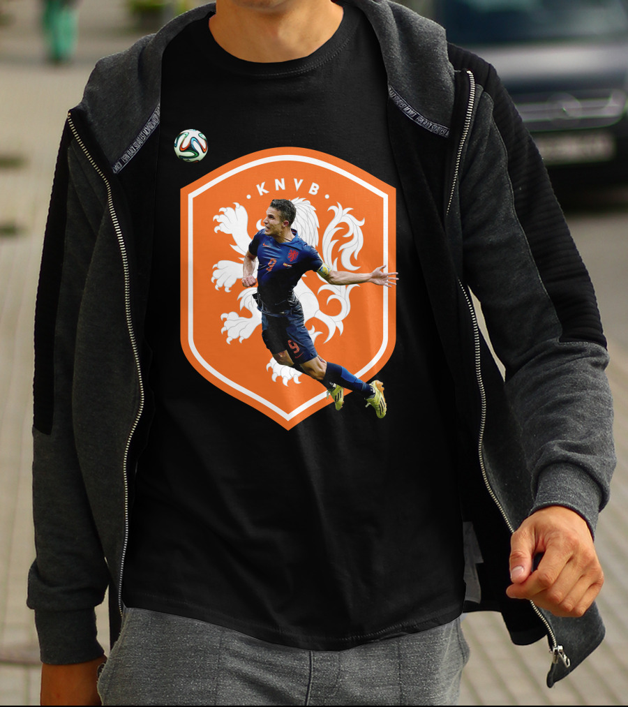 KNVB Netherlands Flying Header Football Icon Robin Van Persie T-Shirt