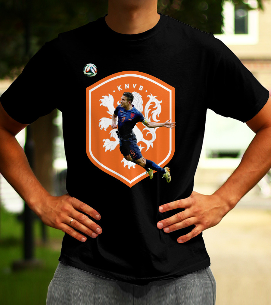 KNVB Netherlands Flying Header Football Icon Robin Van Persie T-Shirt