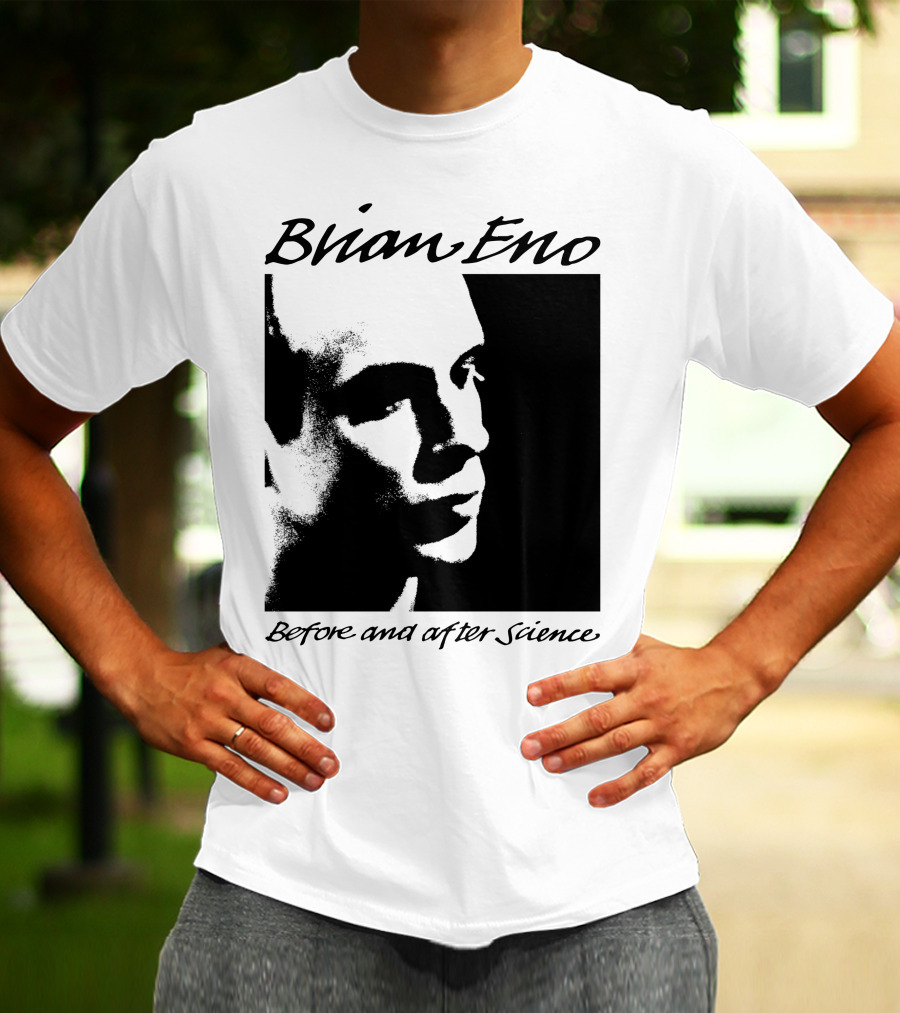 Brian Eno Before And After Science Album Face Black And White Profile T-Shirt