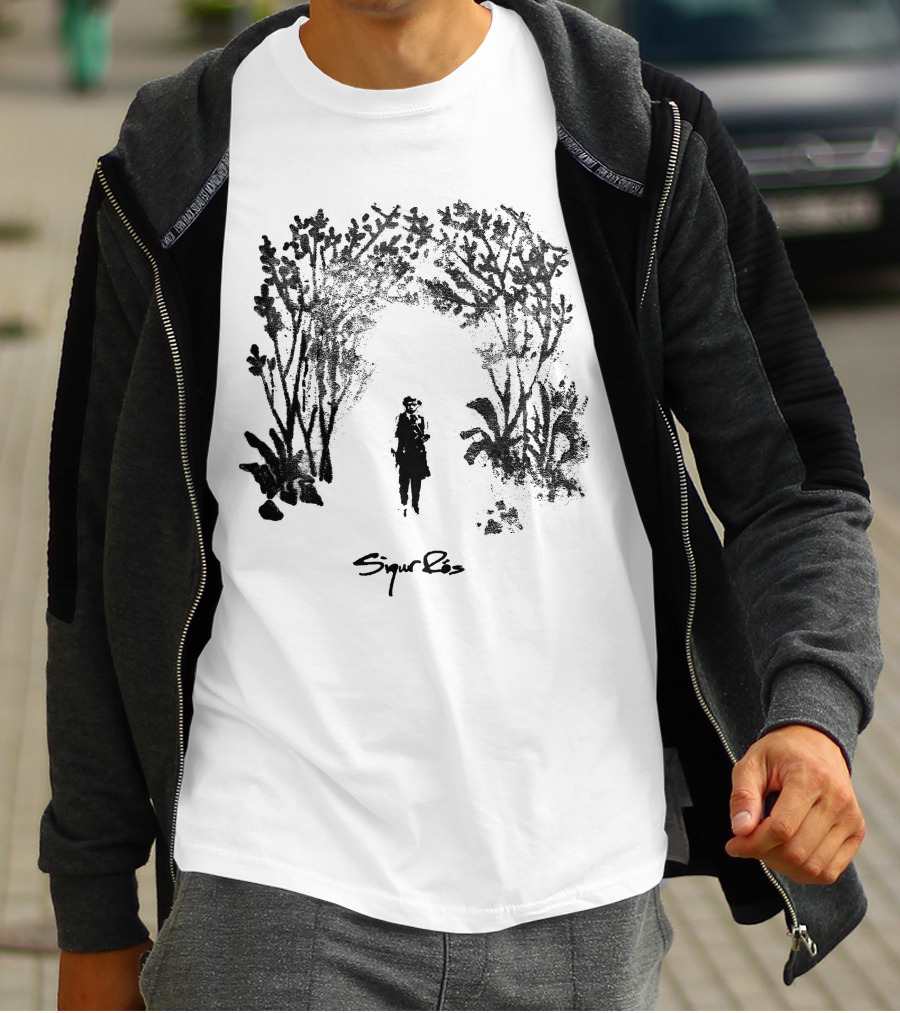 Sigur Ros Black And White Nature Silhouette With Figure T-Shirt