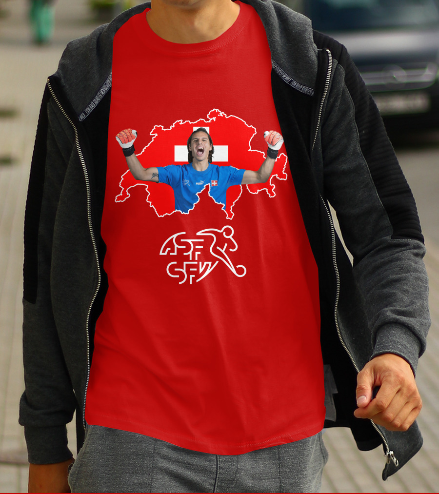 Yann Sommer Swiss Football Goalkeeper Celebration Map T-Shirt
