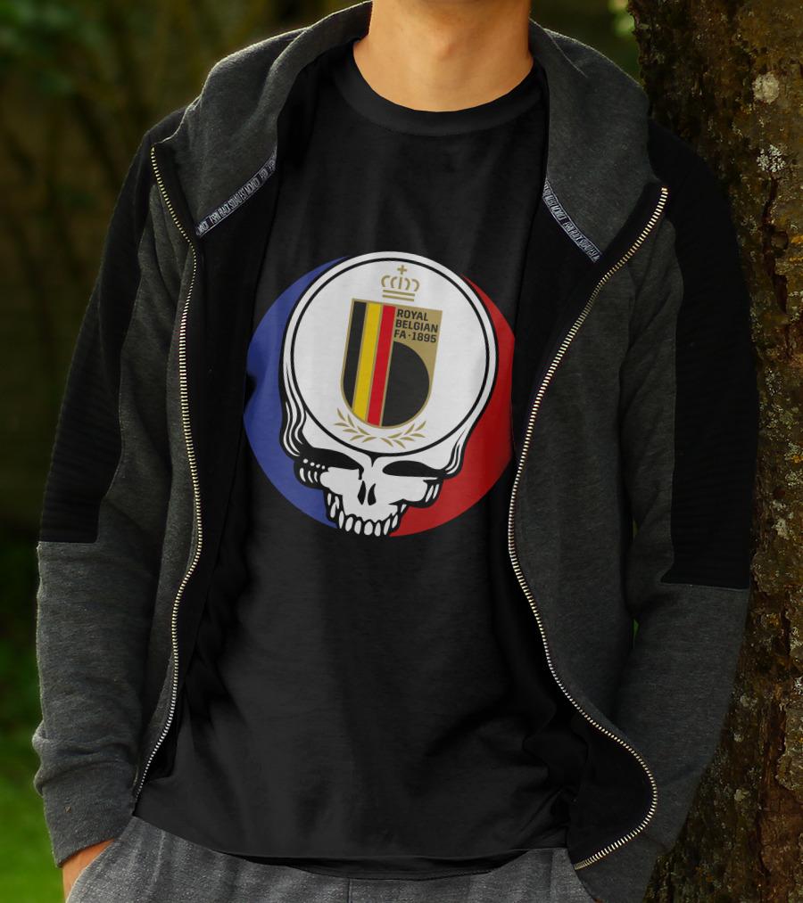 Belgian Red Devils Grateful Dead Royal Belgian FA 1895 Skull Emblem T-Shirt
