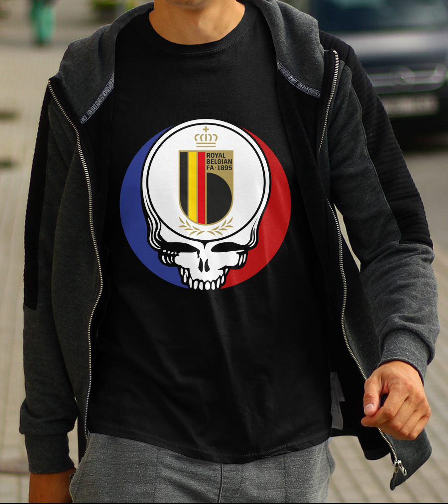 Belgian Red Devils Grateful Dead Royal Belgian FA 1895 Skull Emblem T-Shirt