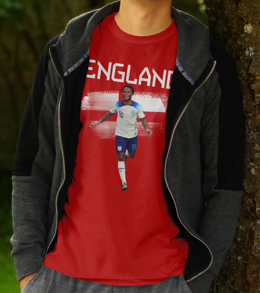 Raheem Sterling England Football 10 Euro Kit Cross Background T-Shirt