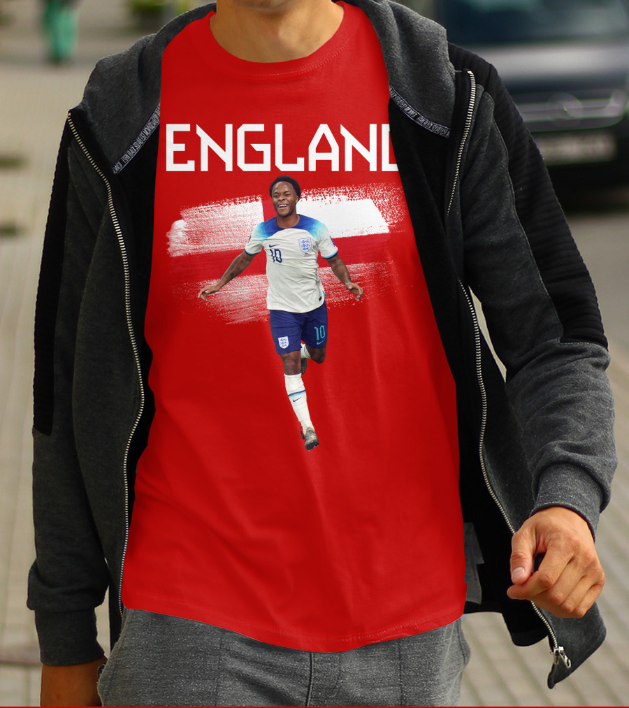 Raheem Sterling England Football 10 Euro Kit Cross Background T-Shirt