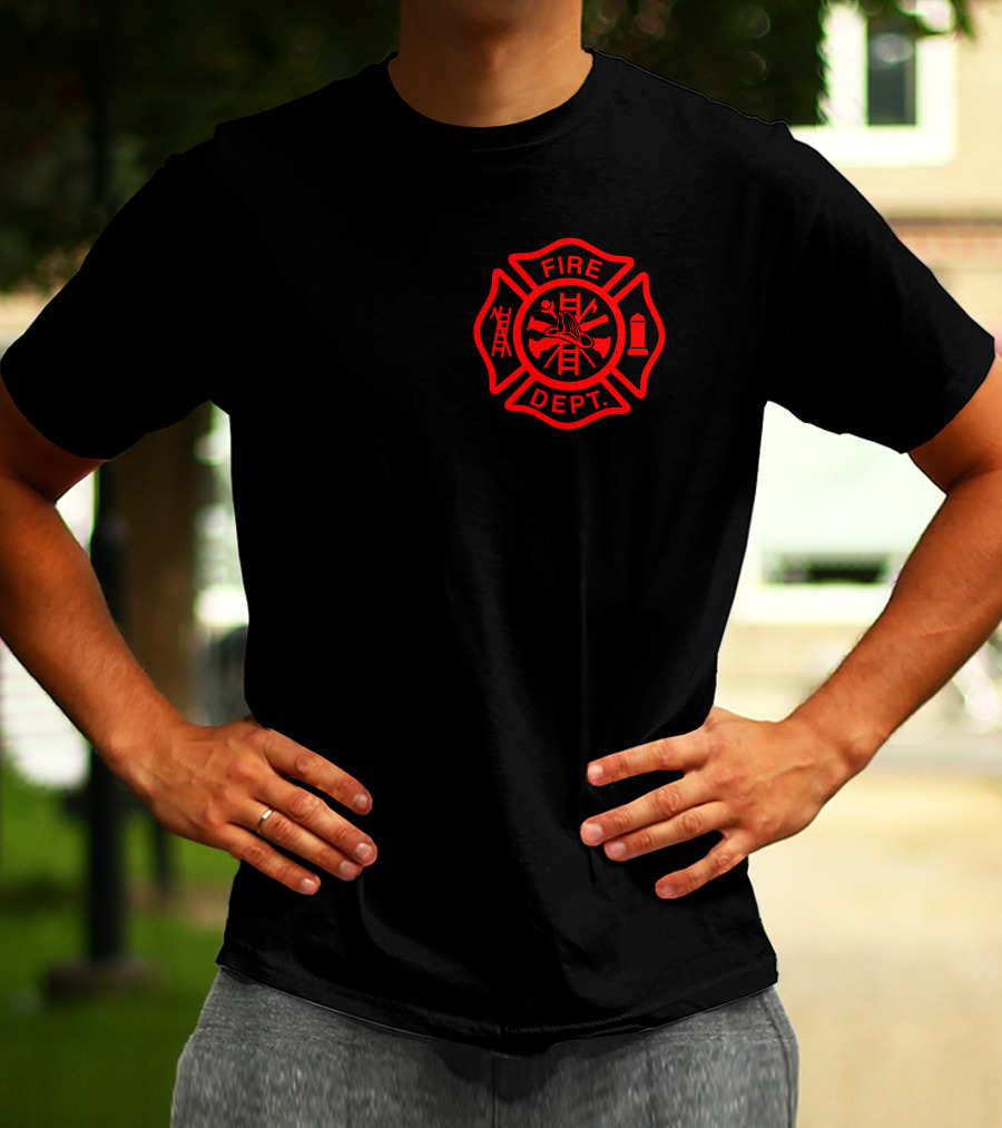Fire Department Firefighter Hawaii Maltese Cross T-Shirt