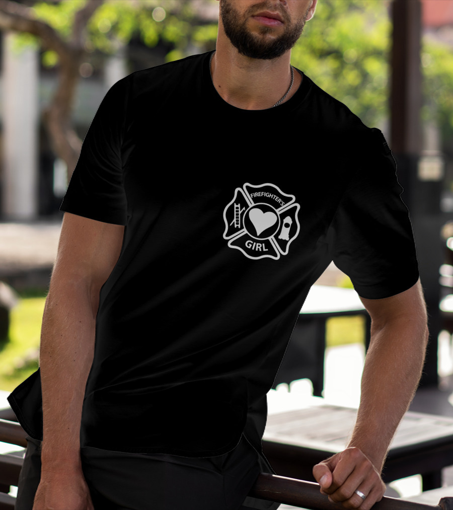 FIREFIGHTER'S GIRL TEXT WITH FIREFIGHTER T-Shirt