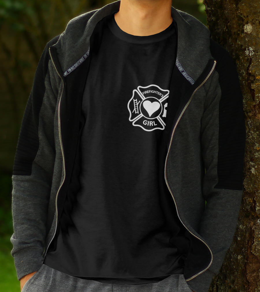 FIREFIGHTER'S GIRL TEXT WITH FIREFIGHTER T-Shirt