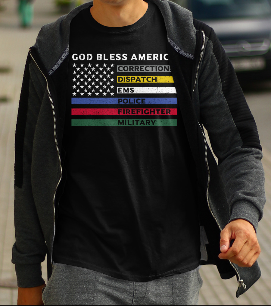 CORRECTIONS DISPATCH POLICE FIREFIGHTER MILITARY HONOR AND RESPECT T-Shirt