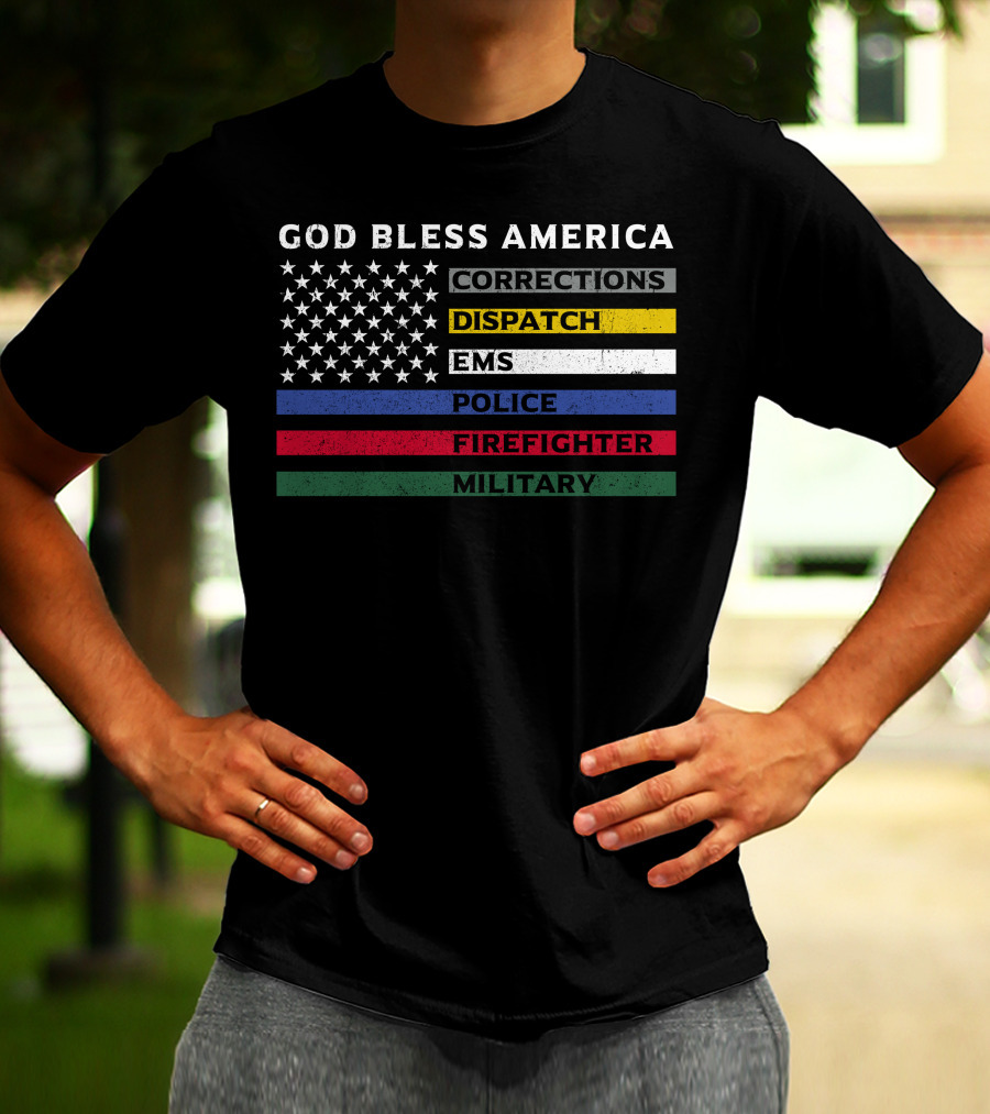 CORRECTIONS DISPATCH POLICE FIREFIGHTER MILITARY HONOR AND RESPECT T-Shirt