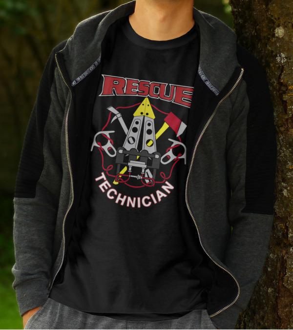 RESCUE TECHNICIAN Emblem With Tools And Equipment T-Shirt