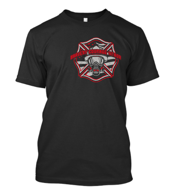 BRAVERY COURAGE HONOR Gas Mask Badge T-Shirt