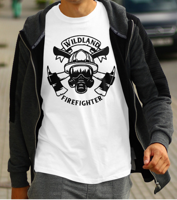 WILDLAND FIREFIGHTER Forest Helmet Axes Mask T-Shirt