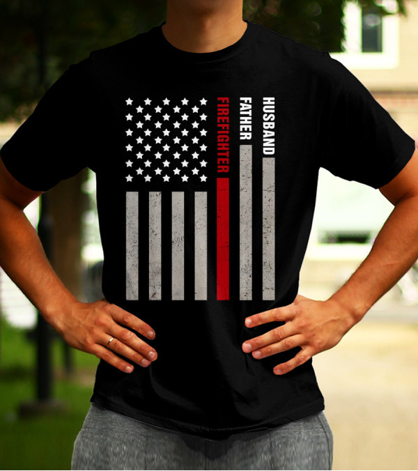 FIREFIGHTER BAR GRAPH RED STRIPE T-Shirt