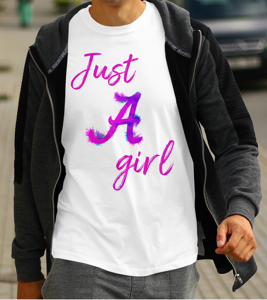 Just A Girl Aesthetic Calligraphy Bright Colors T-Shirt