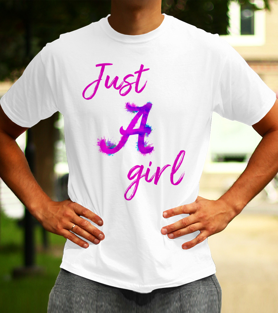 Just A Girl Aesthetic Calligraphy Bright Colors T-Shirt