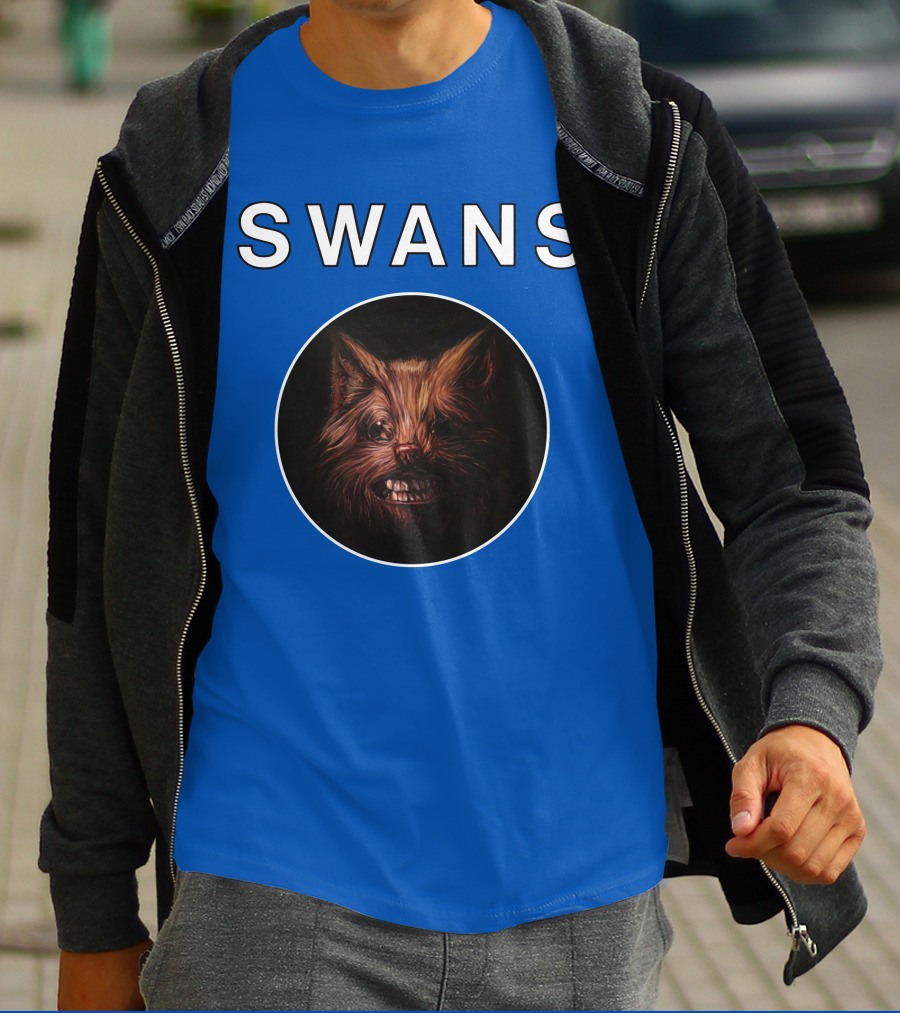 SWANS Ferocious Feline Face T-Shirt